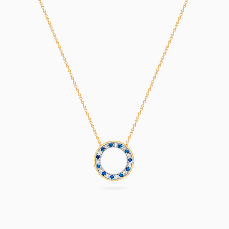 Diamond Torrini Classic Necklace with Sapphires, Yellow Gold