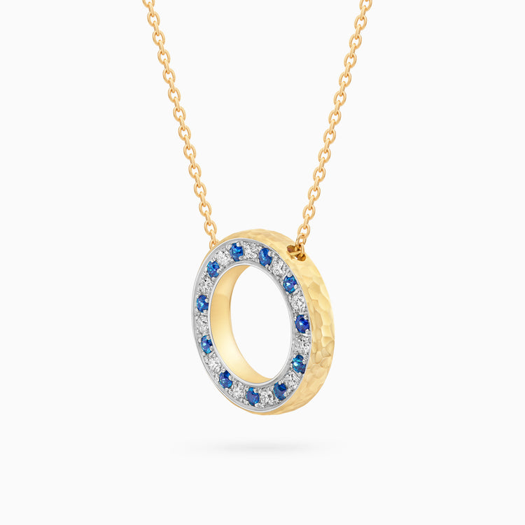 Diamond Torrini Classic Necklace with Sapphires, Yellow Gold