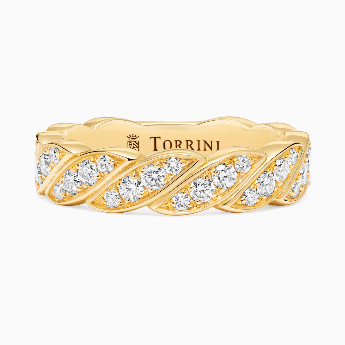 Diamond Onda Ring – Full Pavé, Yellow Gold