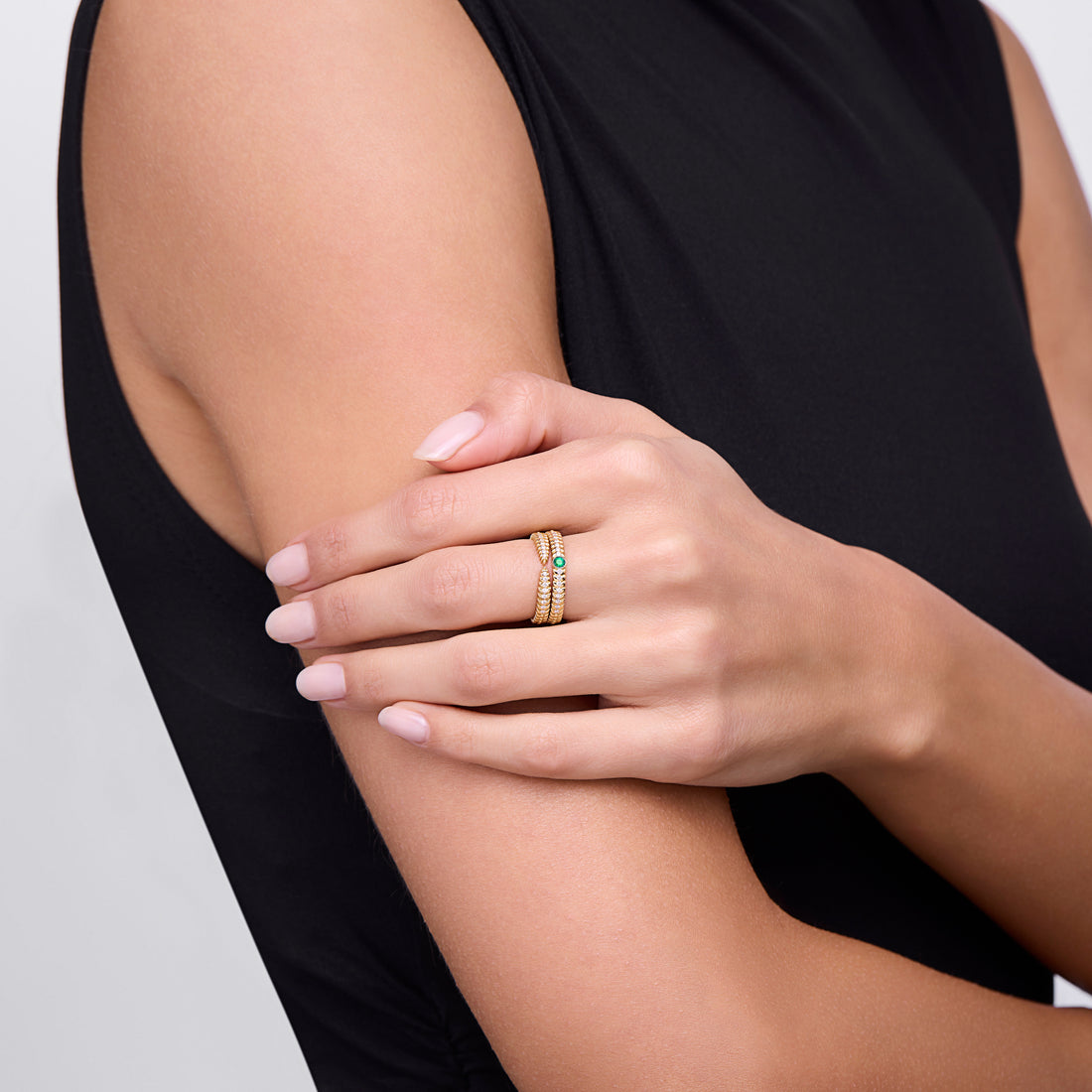 Emerald Alloro Classic with diamonds, yellow gold