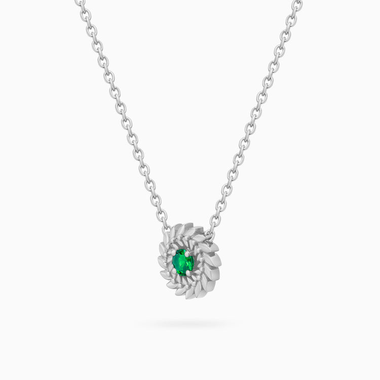 Emerald Alloro Small Necklace, Platinum