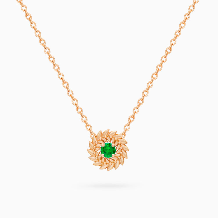 Emerald Alloro Small Necklace, Rose Gold