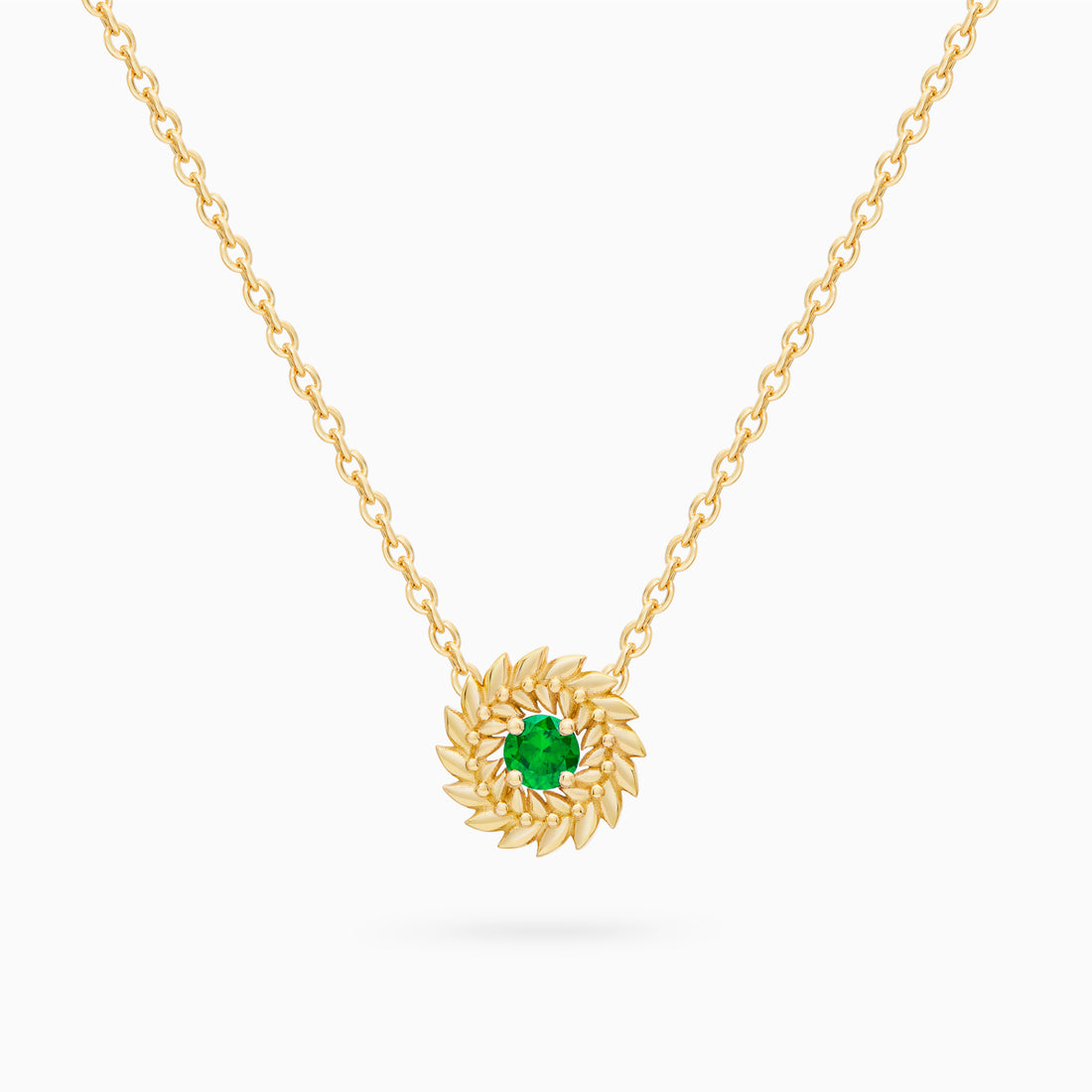 Emerald Alloro Small Necklace, Yellow Gold