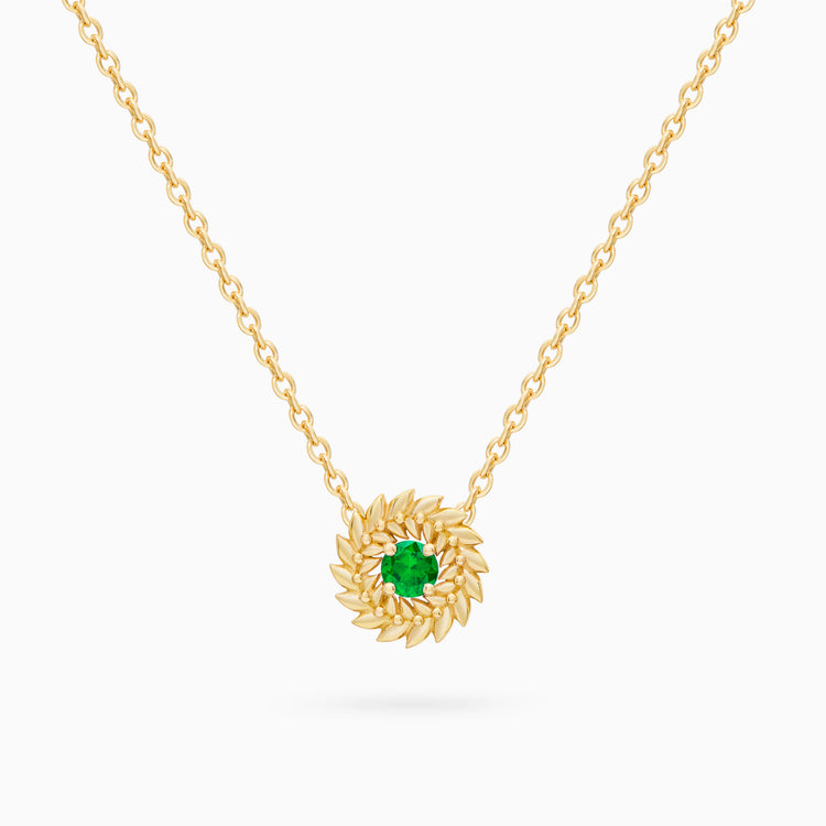 Emerald Alloro Small Necklace, Yellow Gold