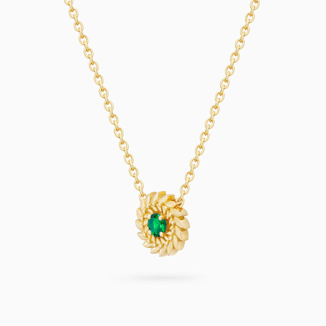 Emerald Alloro Small Necklace, Yellow Gold