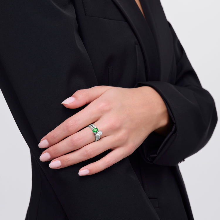 Emerald Alloro Griffe Medium, platinum