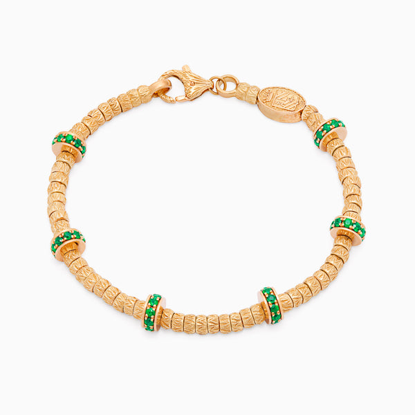 Emerald Botticelle Medium Bracelet, Rose Gold