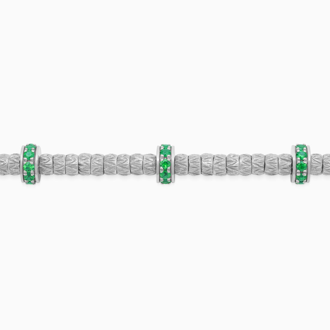 Emerald Botticelle Medium Bracelet, White Gold