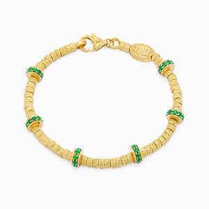 Emerald Botticelle Medium Bracelet, Yellow Gold