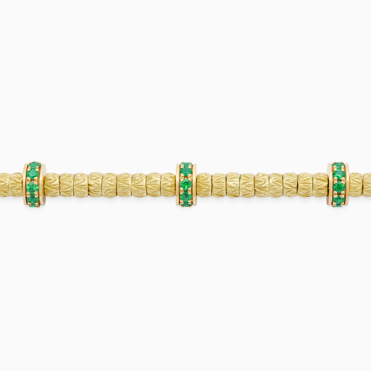 Emerald Botticelle Medium Bracelet, Yellow Gold