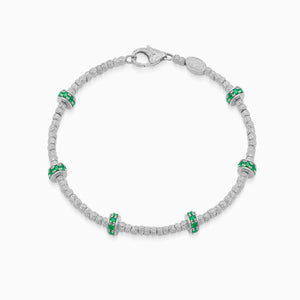 Emerald Botticelle Small Bracelet, White Gold