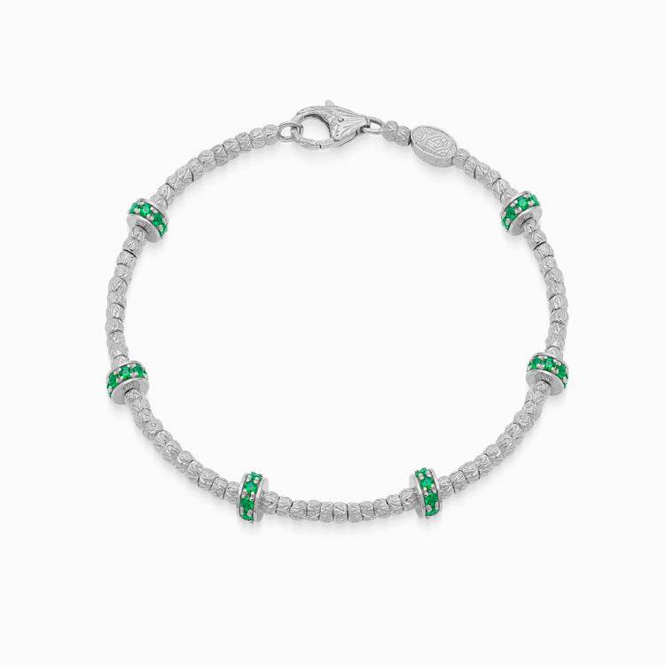 Emerald Botticelle Small Bracelet, White Gold
