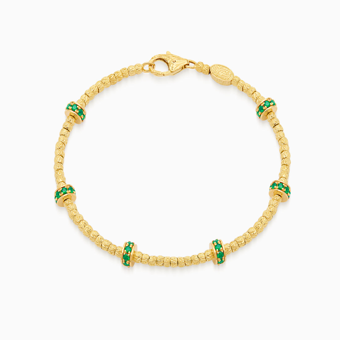 Emerald Botticelle Small Bracelet, Yellow Gold