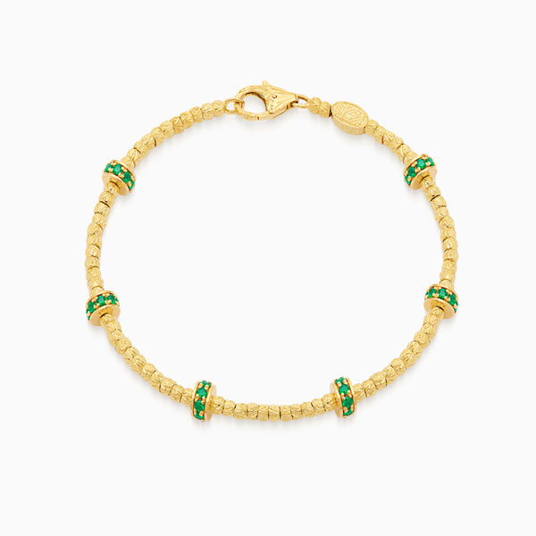Emerald Botticelle Small Bracelet, Yellow Gold