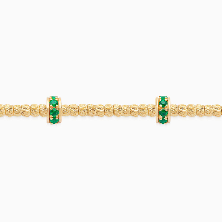 Emerald Botticelle Small Bracelet, Yellow Gold