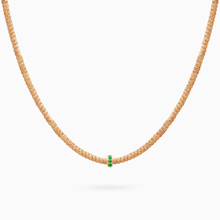 Emerald Botticelle Medium Necklace – 1 Wheel, Rose Gold