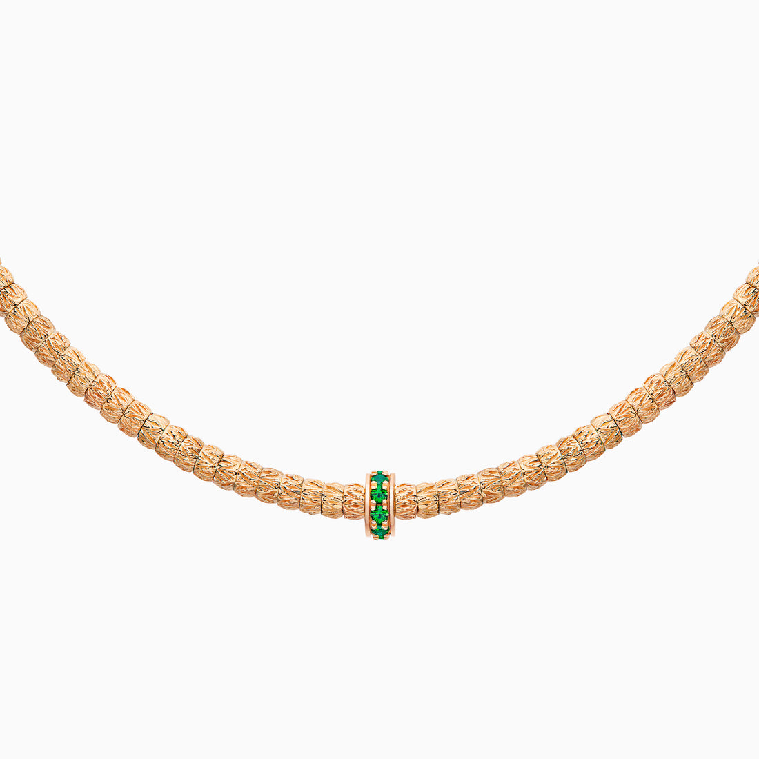 Emerald Botticelle Medium Necklace – 1 Wheel, Rose Gold