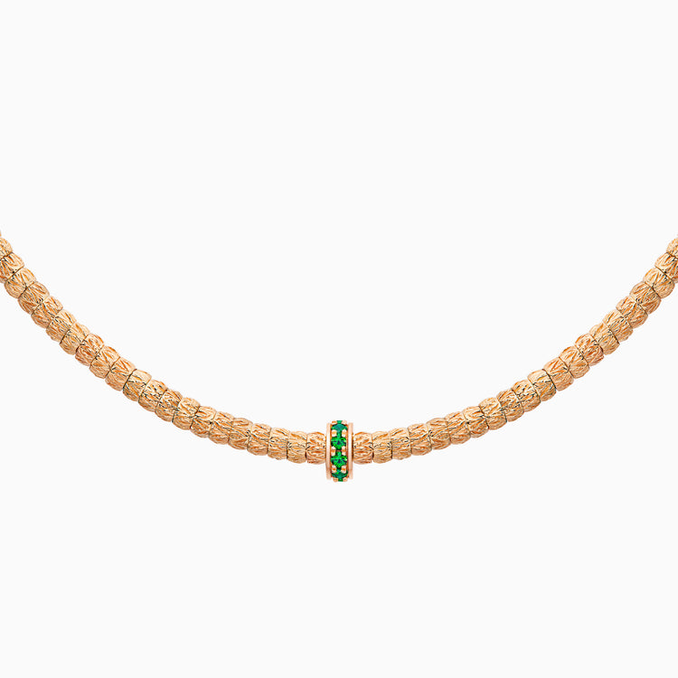 Emerald Botticelle Medium Necklace – 1 Wheel, Rose Gold