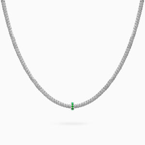 Emerald Botticelle Medium Necklace – 1 Wheel, While Gold
