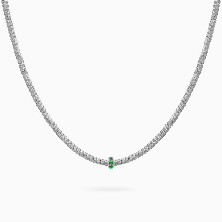 Emerald Botticelle Medium Necklace – 1 Wheel, While Gold