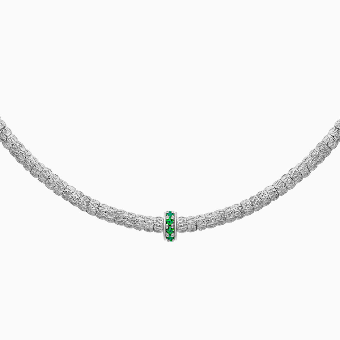 Emerald Botticelle Medium Necklace – 1 Wheel, While Gold