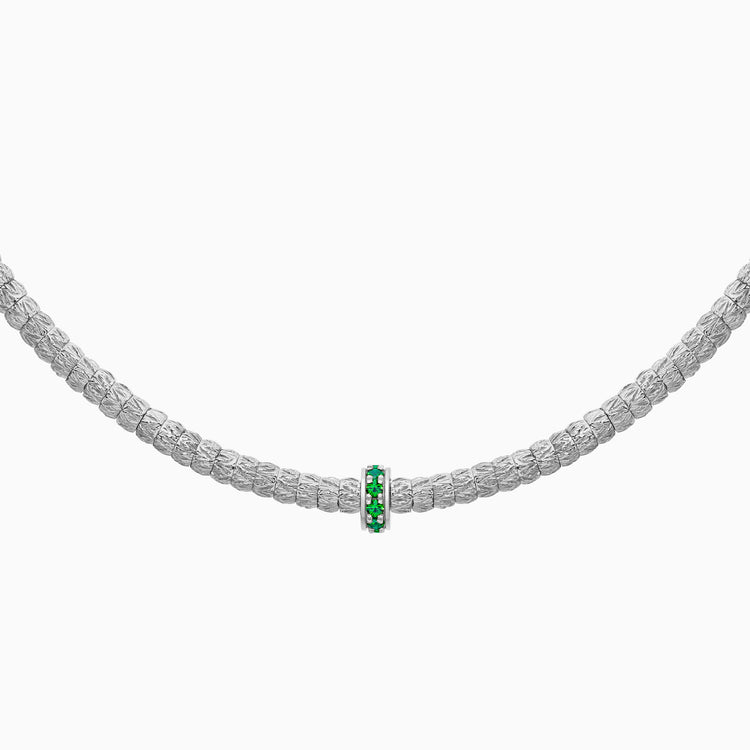 Emerald Botticelle Medium Necklace – 1 Wheel, While Gold