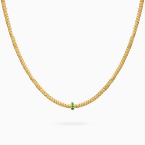 Emerald Botticelle Medium Necklace – 1 Wheel, Yellow Gold