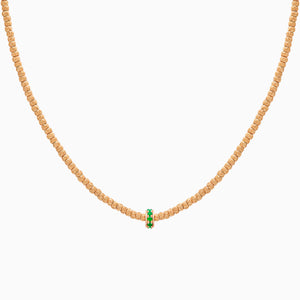 Emerald Botticelle Small Necklace – 1 Wheel, Rose Gold