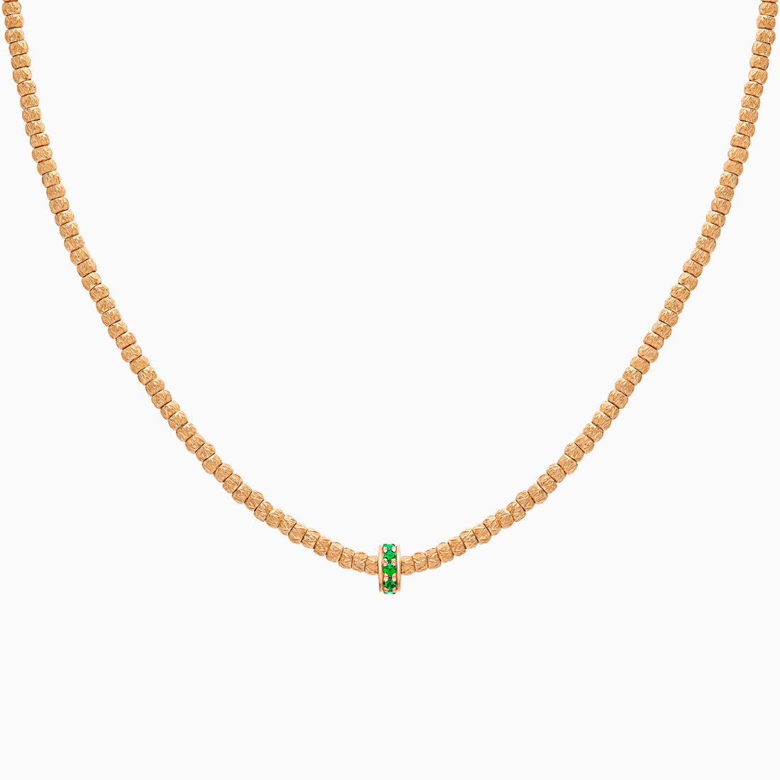 Emerald Botticelle Small Necklace – 1 Wheel, Rose Gold
