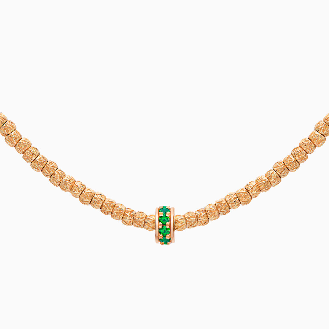 Emerald Botticelle Small Necklace – 1 Wheel, Rose Gold