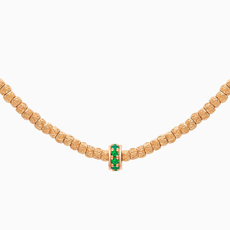 Emerald Botticelle Small Necklace – 1 Wheel, Rose Gold