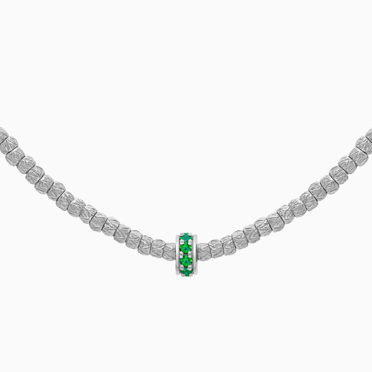 Emerald Botticelle Small Necklace – 1 Wheel, White Gold