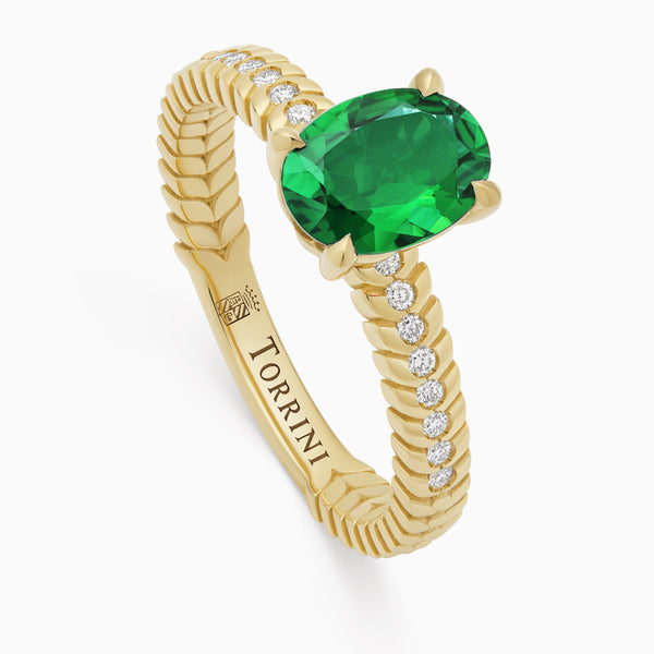 Emerald Alloro Griffe Large, yellow gold