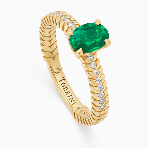 Emerald Alloro Griffe Medium, yellow gold