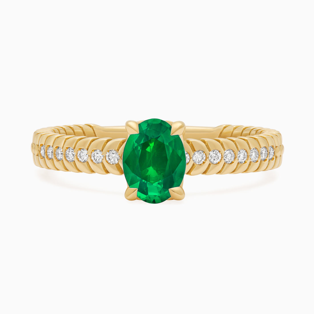 Emerald Alloro Griffe Medium, yellow gold