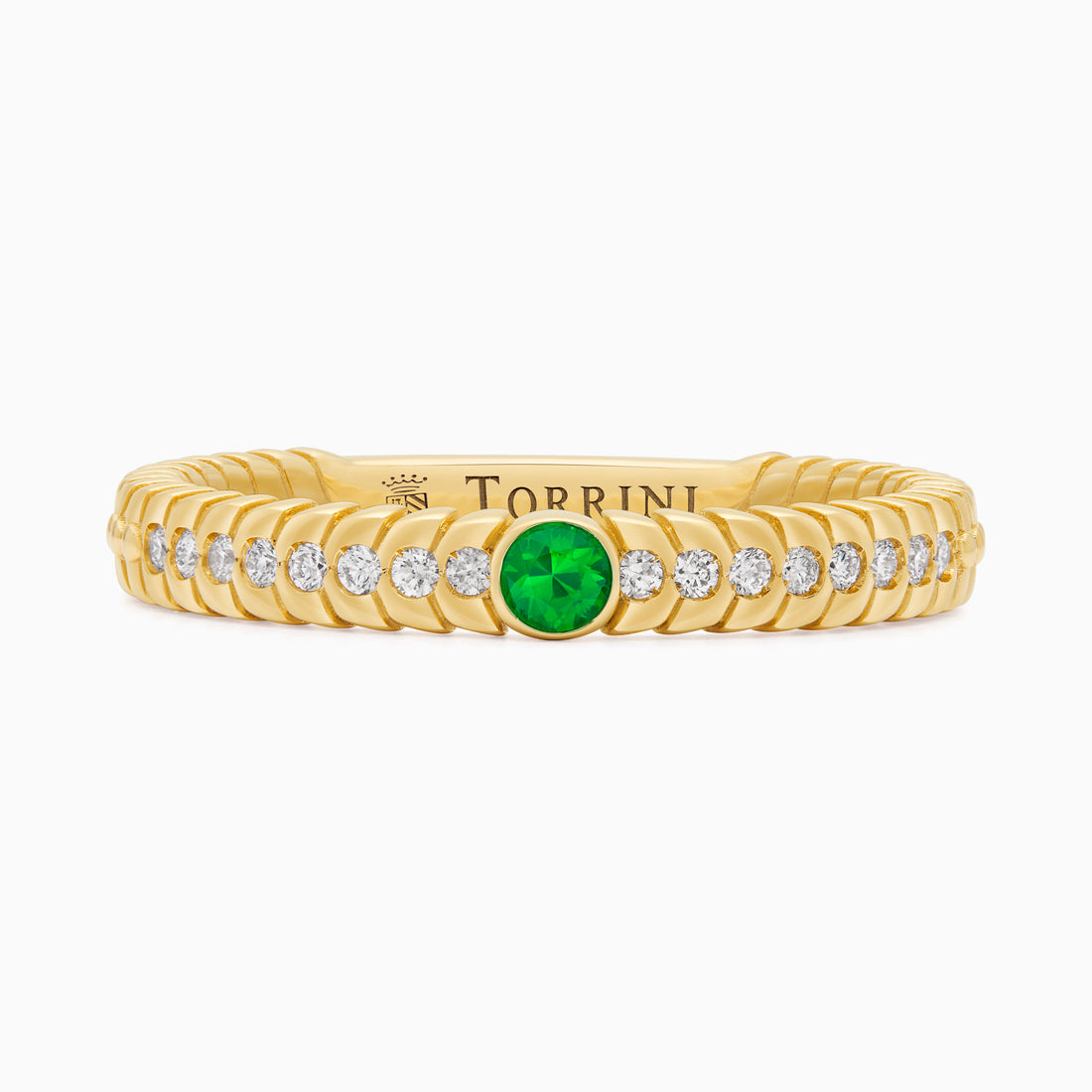 Emerald Alloro Classic with diamonds, yellow gold