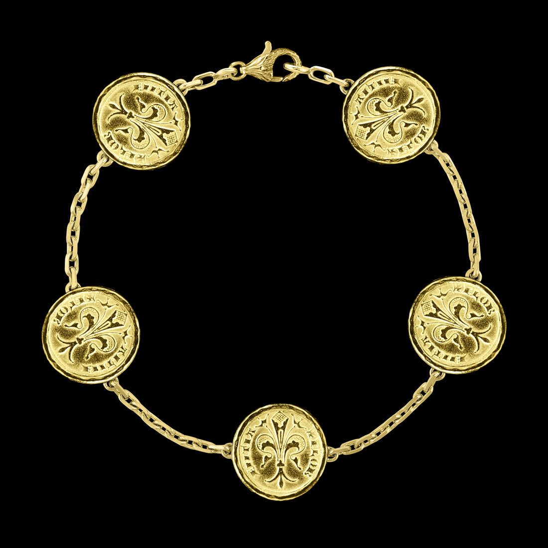 Gold Quarter of Florin Coin Bracelet