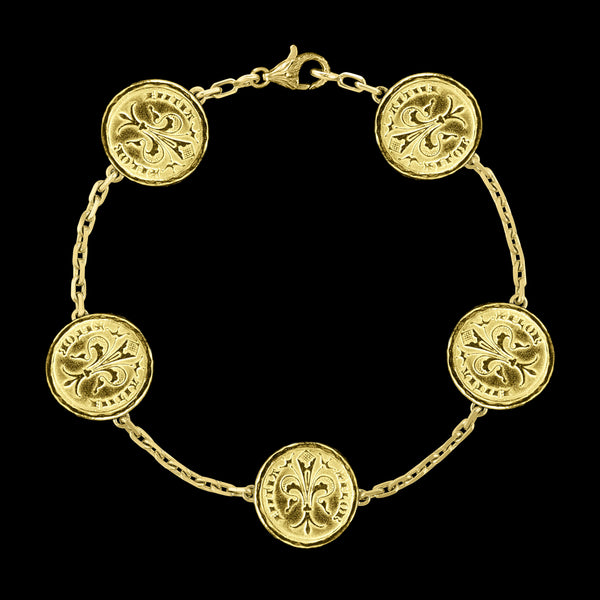 Gold Quarter of Florin Coin Bracelet
