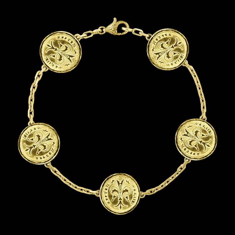 Gold Quarter of Florin Coin Bracelet