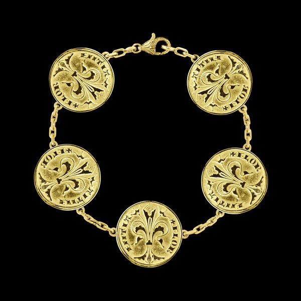 Gold Florin Coin Bracelet
