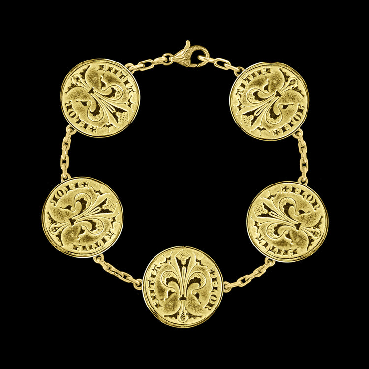 Gold Florin Coin Bracelet