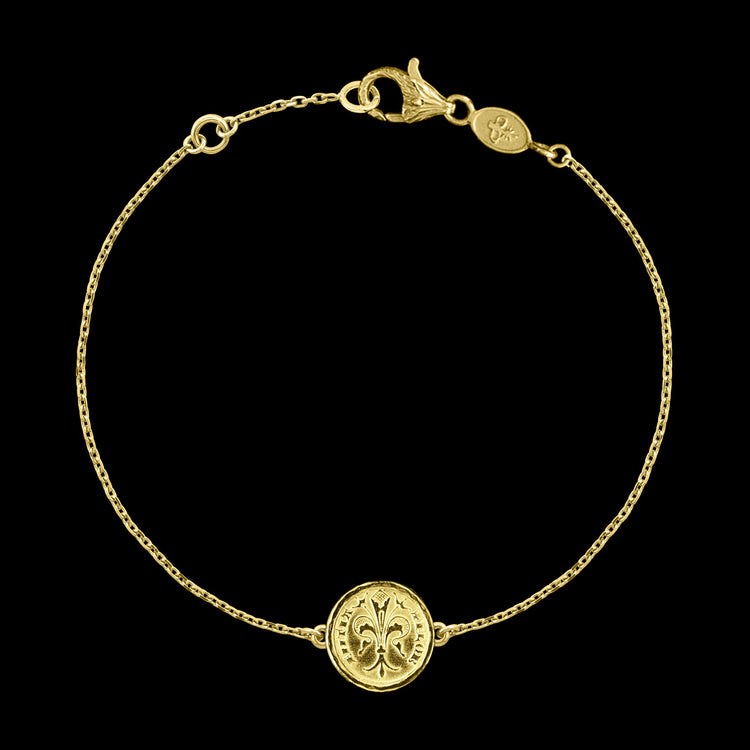 Gold Quarter of Florin Coin Bracelet Mono