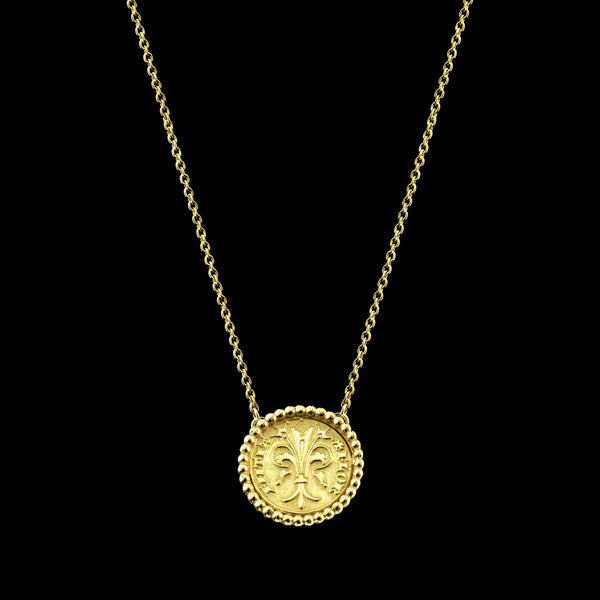 Gold Quarter of Florin Coin Necklace Perles