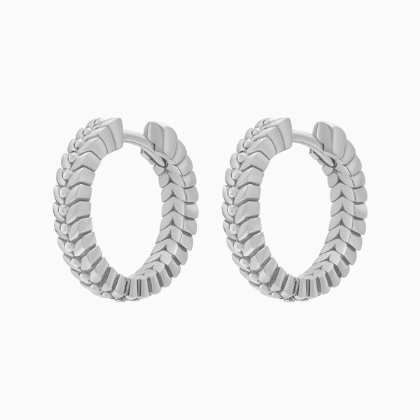 Alloro Hoop Earrings, Platinum