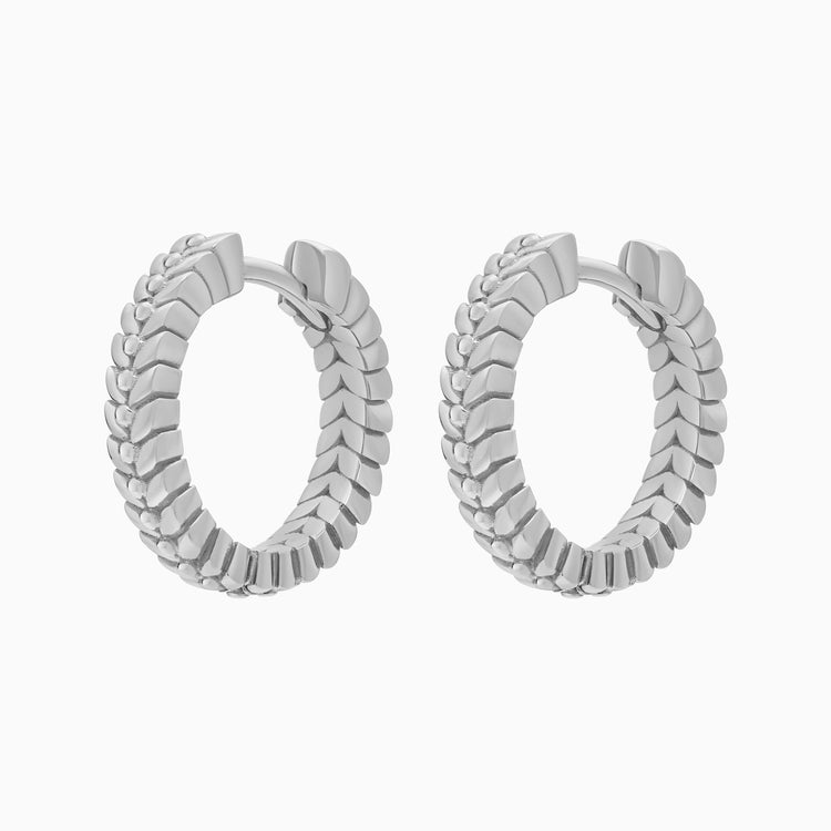Alloro Hoop Earrings, Platinum