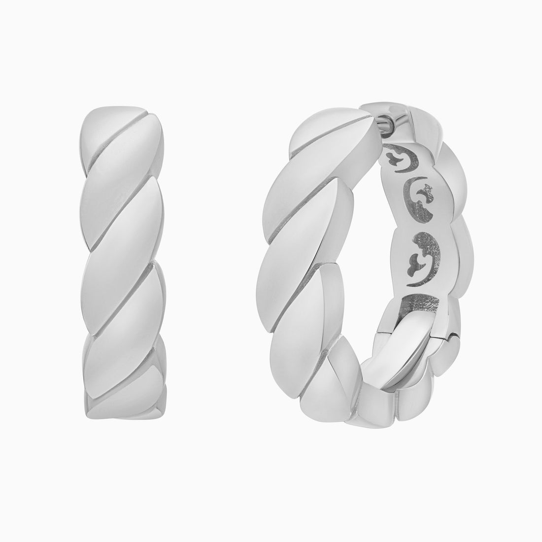 Onda Earrings, Platinum