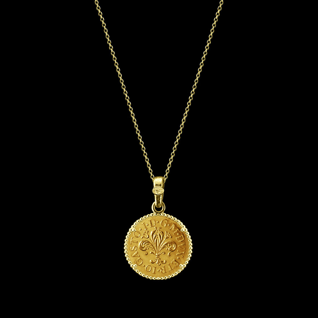 Florentine Gold Coin Necklace / Pendant, Pure Gold