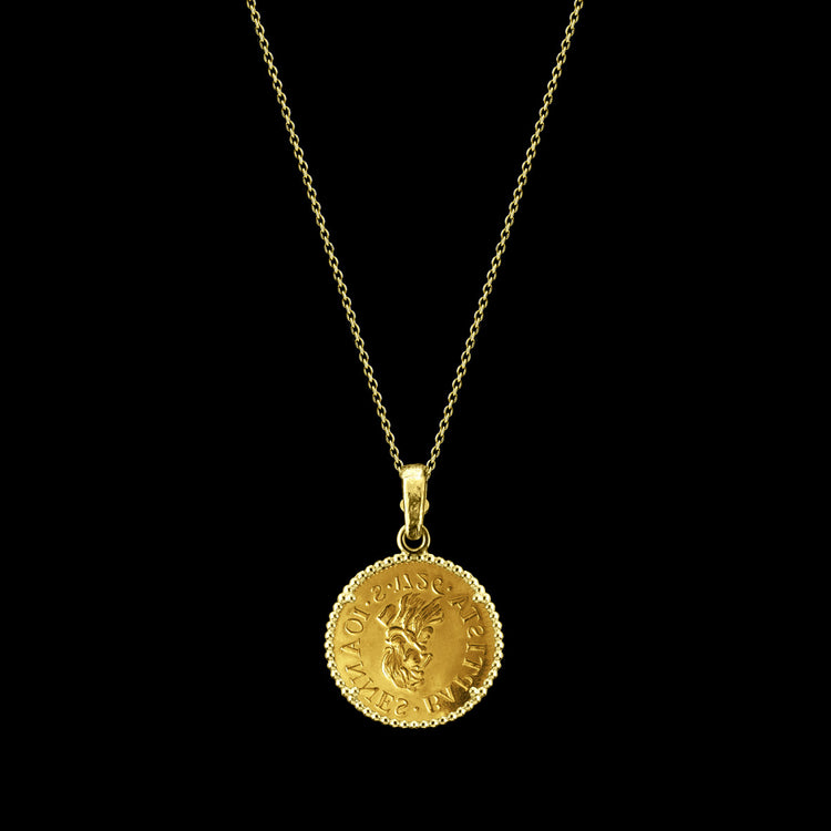 Florentine Gold Coin Necklace / Pendant, Pure Gold