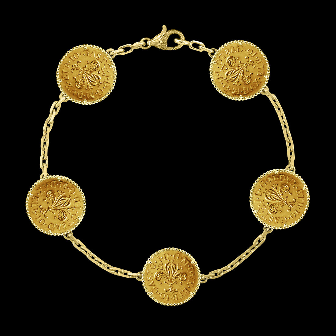 Florentine Gold Coin Bracelet, Pure Gold