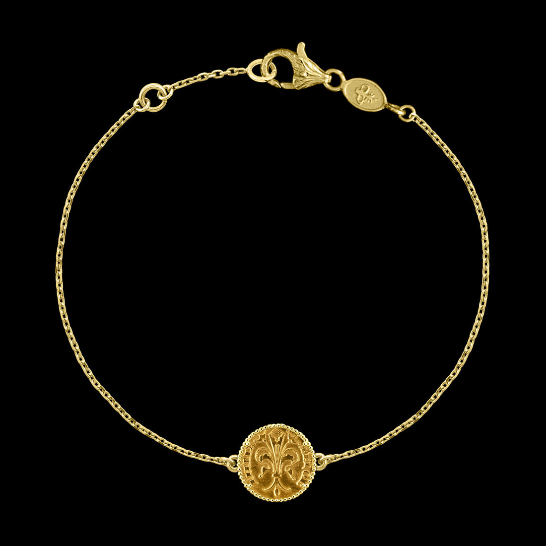 Gold Quarter of Florin Coin Bracelet Mono, Pure Gold